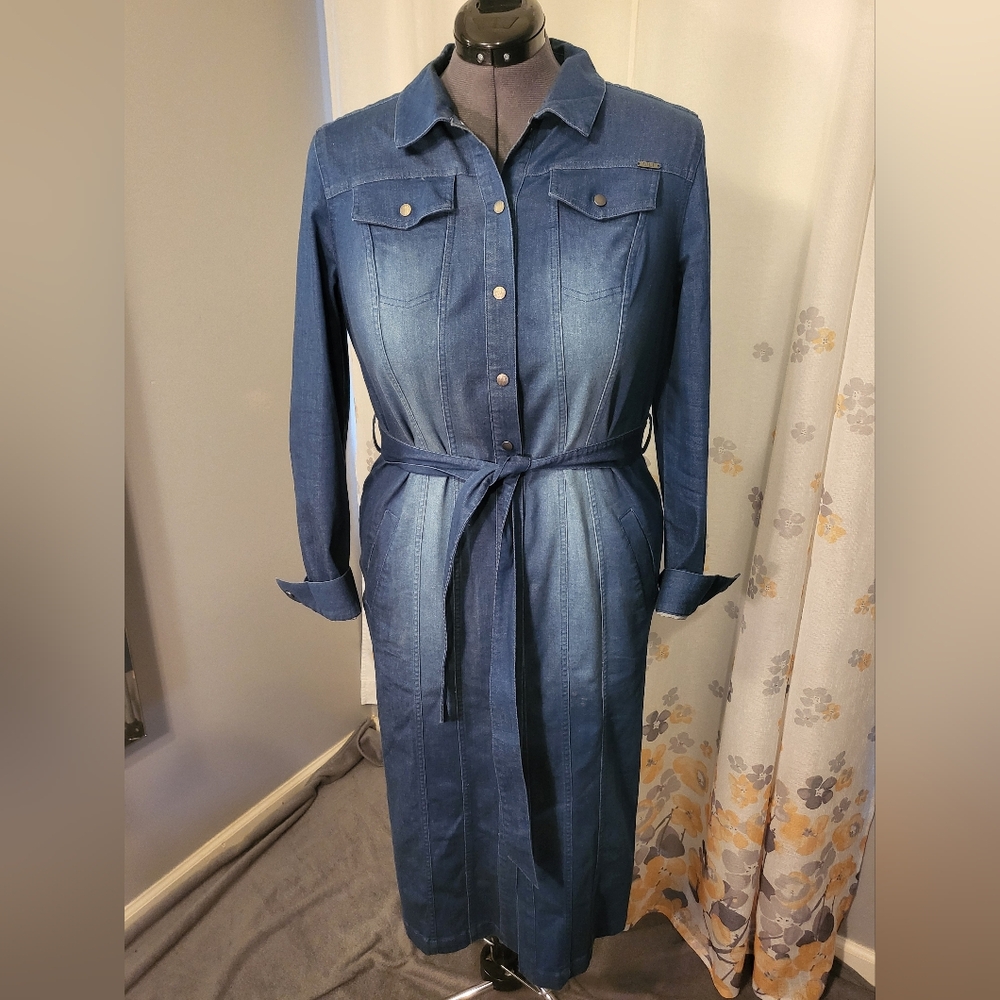 G.I.L.I Button Front Denim Dress 16